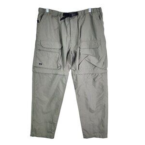 Mens Vintage Green Outersport Convertible Cargo Pants Fishing Outdoor Nylon XL